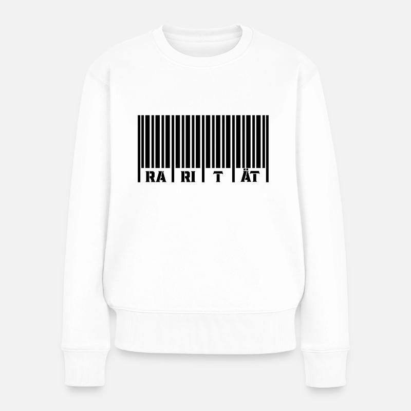 barcode rarität - Frauen Premium Bio Pullover - Weiß