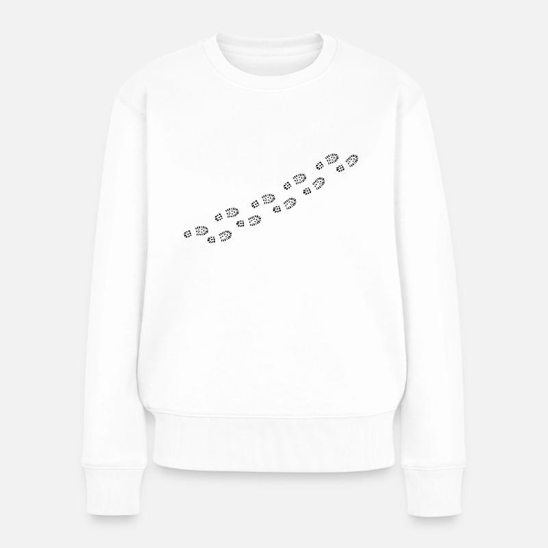 Footprints - Frauen Premium Bio Pullover - Weiß
