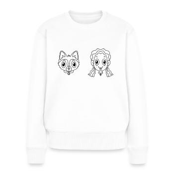 Haustier Hund - Frauen Premium Bio Pullover - Weiß - Vorne - Julia (174cm)