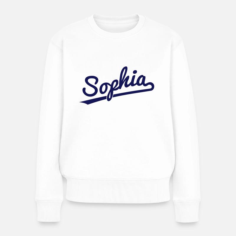 Sophia - Vorname - Frauen Premium Bio Pullover - Weiß
