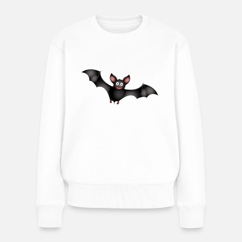 Fledermaus - Frauen Premium Bio Pullover - Weiß