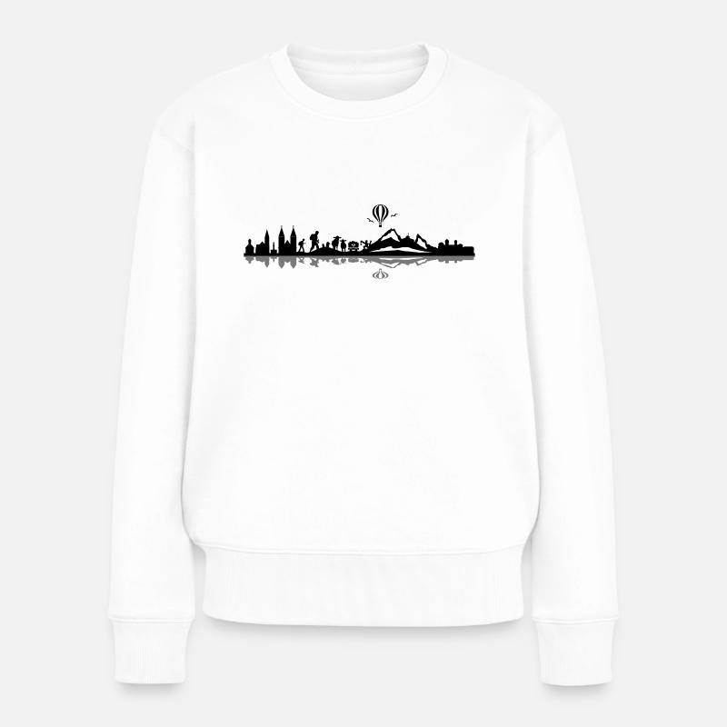 Skyline - Berchtesgaden - Frauen Premium Bio Pullover - Weiß