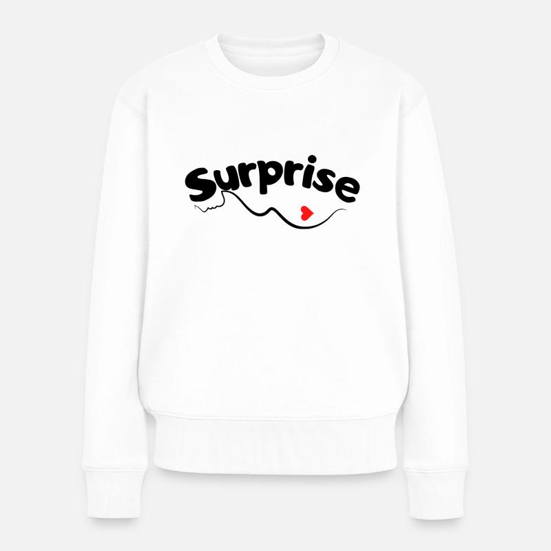 Surprise enceinte annonce grossesse naissance - Pull Premium bio Femme - blanc