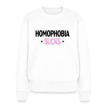 HOMOPHOBIA SUCKS - Women's Premium Organic Jumper - white - Front - Julia (174cm)