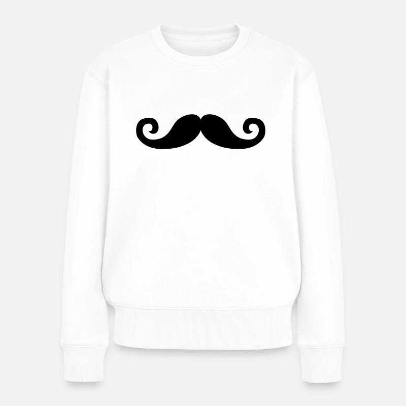 Moustache - Frauen Premium Bio Pullover - Weiß
