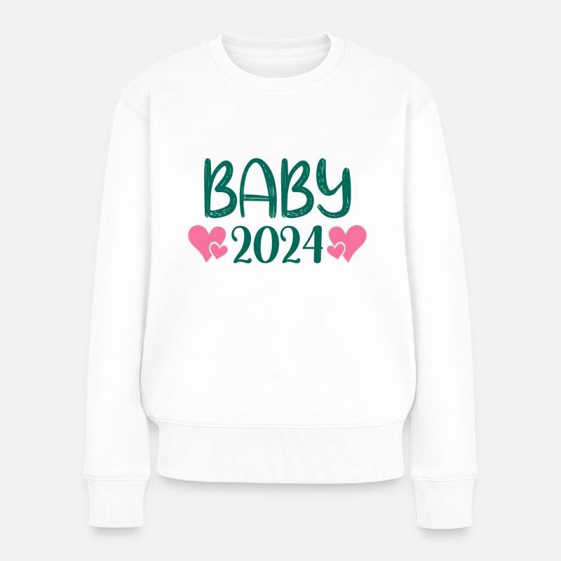 Baby 2024 - Frauen Premium Bio Pullover - Weiß