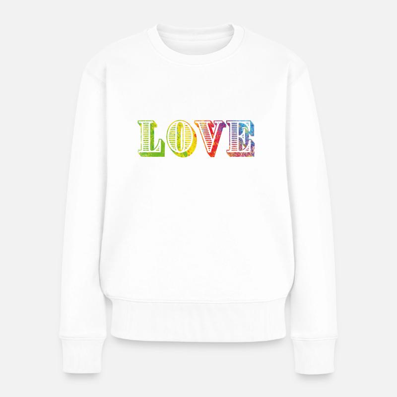 LOVE colours speckled 02 - Frauen Premium Bio Pullover - Weiß