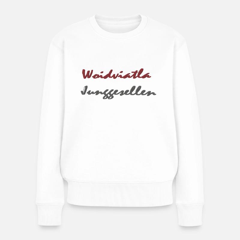 Waldviertler Junggesellen - Frauen Premium Bio Pullover - Weiß