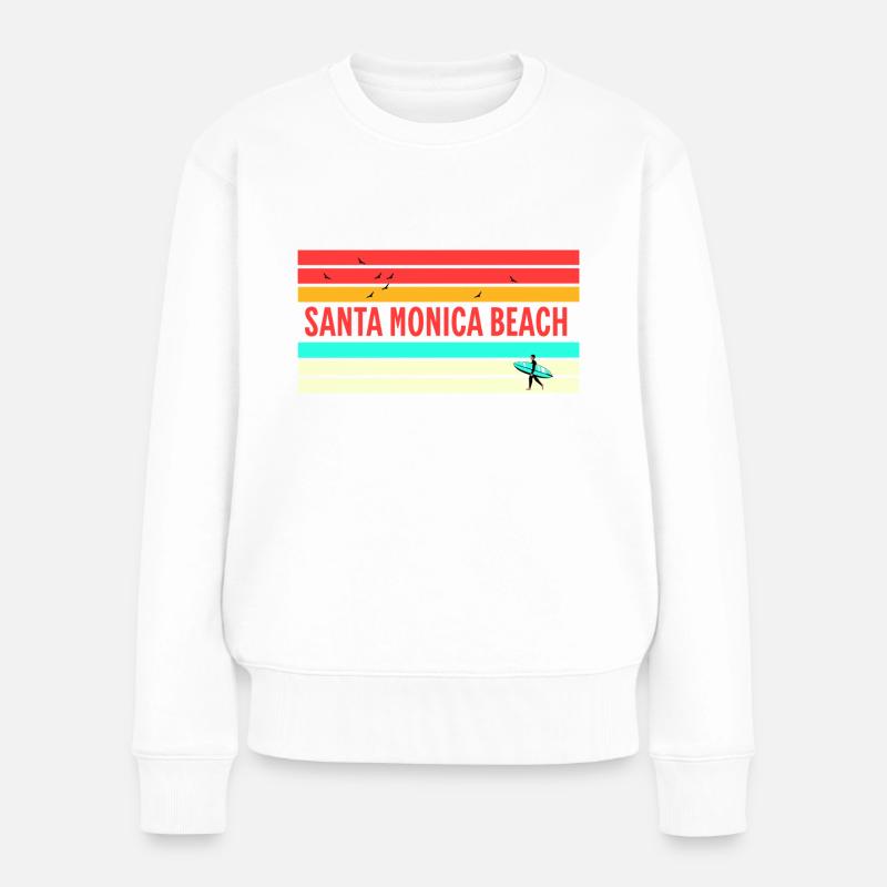 Santa Monica Beach: Perfektes Geschenk & Souvenir! - Frauen Premium Bio Pullover - Weiß
