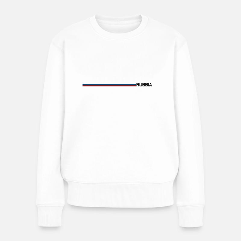 Russia - Frauen Premium Bio Pullover - Weiß
