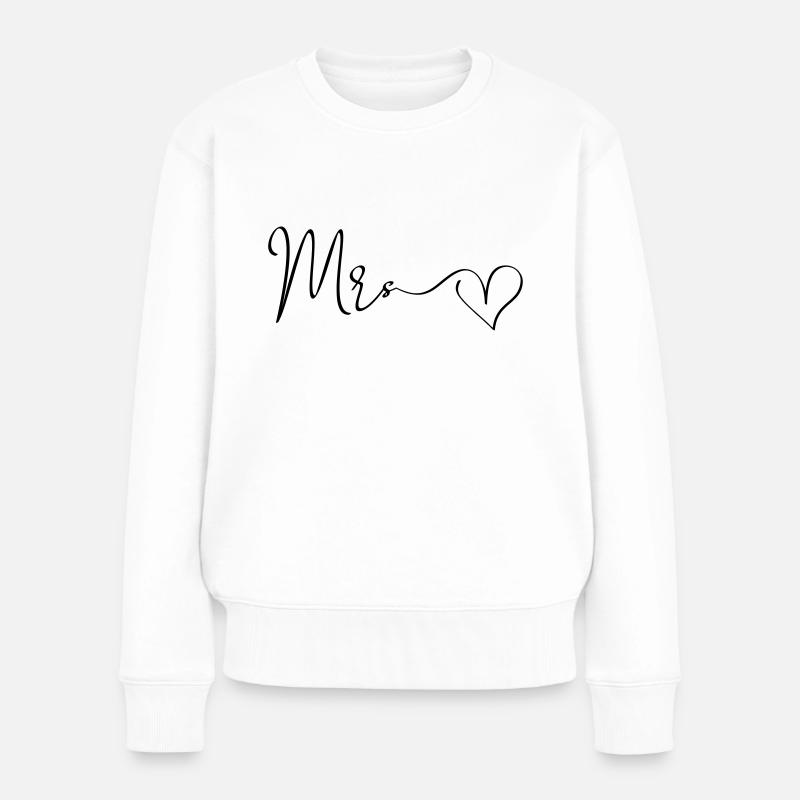 Mrs. Big Heart personalsierbar - Frauen Premium Bio Pullover - Weiß