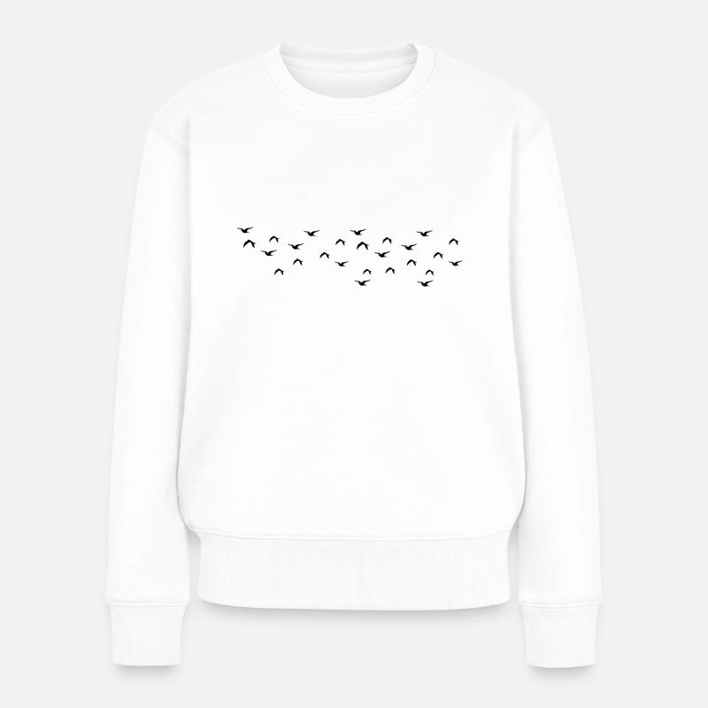 Birds - Frauen Premium Bio Pullover - Weiß