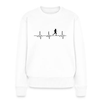 Heartbeat Jogger Runner - Pull Premium bio Femme - blanc - Devant - Julia (174cm)
