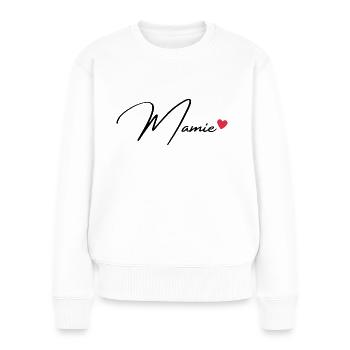 Mamie cadeau grand mère - Pull Premium bio Femme - blanc - Devant - Julia (174cm)