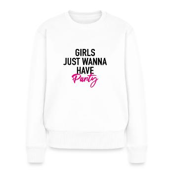 Les filles veulent juste faire la fête - Pull Premium bio Femme - blanc - Devant - Julia (174cm)