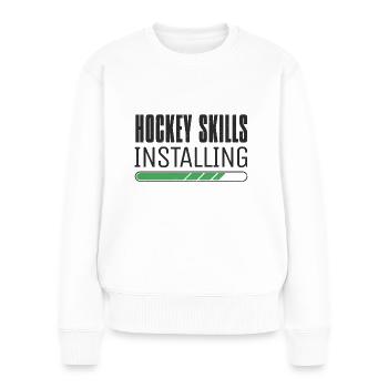 Hockey Skills Hockeyspieler Feldhockey - Frauen Premium Bio Pullover - Weiß - Vorne - Julia (174cm)