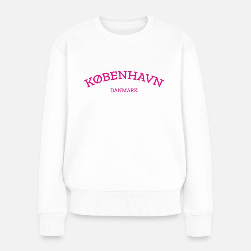 Copenhagen - Denmark - Dänemark - Kobenhavn - Frauen Premium Bio Pullover - Weiß