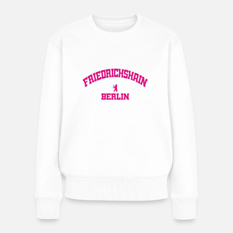 Friedrichshain - Berlin - Deutschland - Germany - Frauen Premium Bio Pullover - Weiß