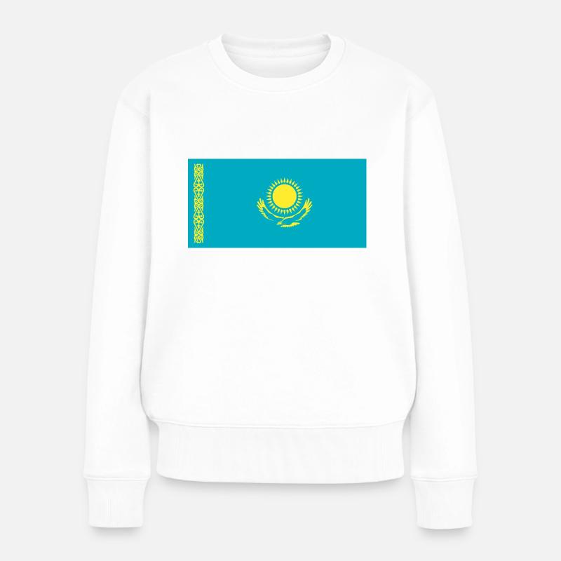 Kasachstan - Frauen Premium Bio Pullover - Weiß