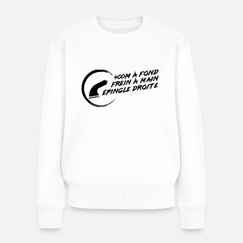 Notes de rallye : Frein à main / Épingle - Pull Premium bio Femme - blanc