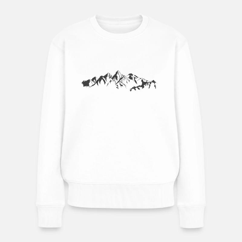 Die Berge - Frauen Premium Bio Pullover - Weiß