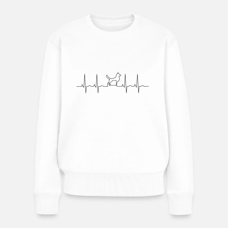 chien - Pull Premium bio Femme - blanc