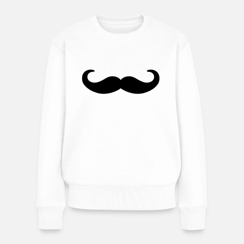 moustache - Pull Premium bio Femme - blanc