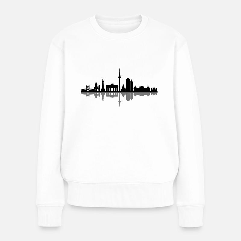 Skyline - Berlin - Frauen Premium Bio Pullover - Weiß