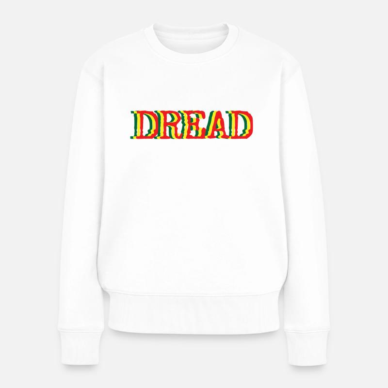 Dread Vibes Drum und Bass Dub Reggae - Frauen Premium Bio Pullover - Weiß