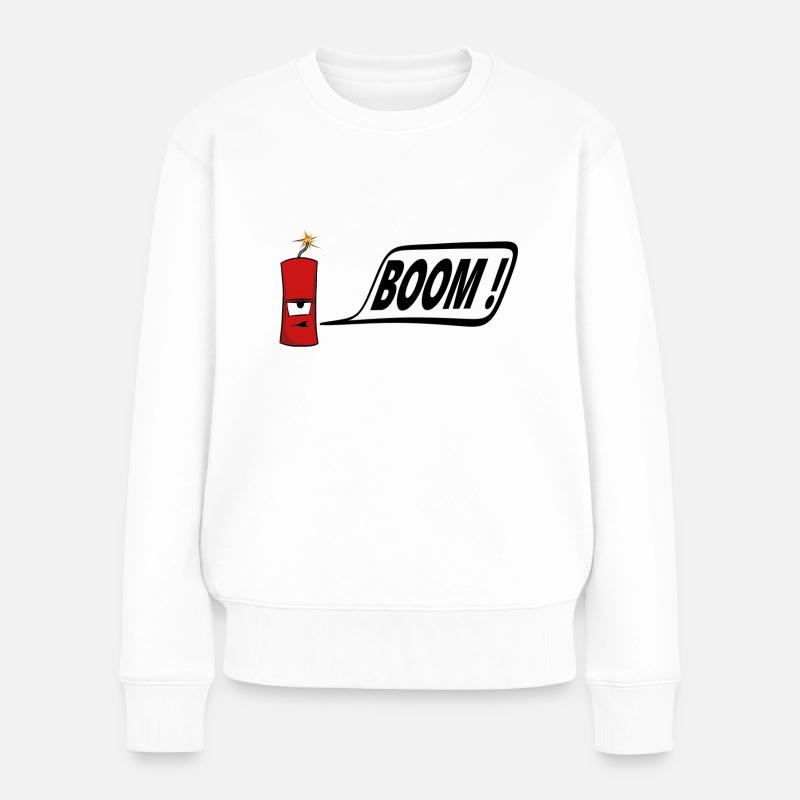 Böller - Frauen Premium Bio Pullover - Weiß