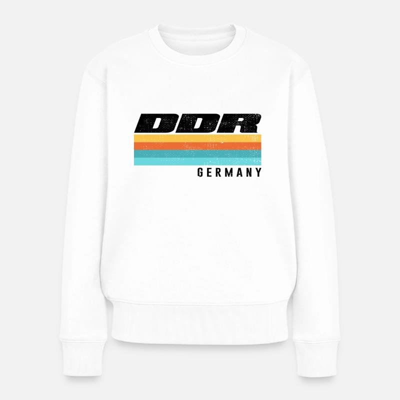 DDR Ostdeutschland Ossi - Frauen Premium Bio Pullover - Weiß