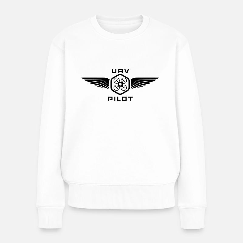 UAV PILOT2 - Frauen Premium Bio Pullover - Weiß