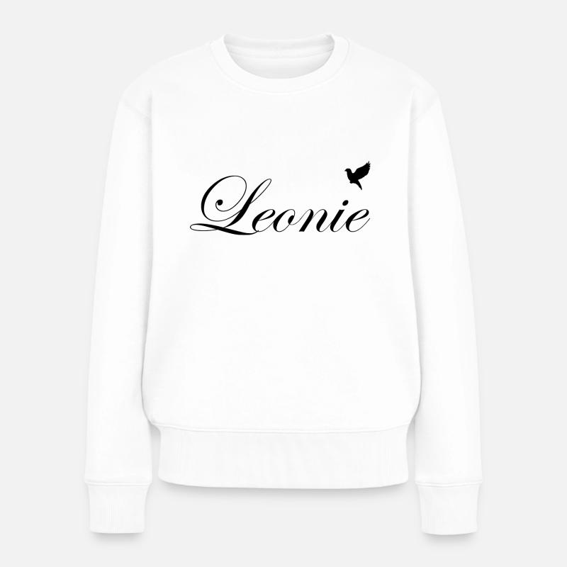 Leonie schöner Name Black - Frauen Premium Bio Pullover - Weiß