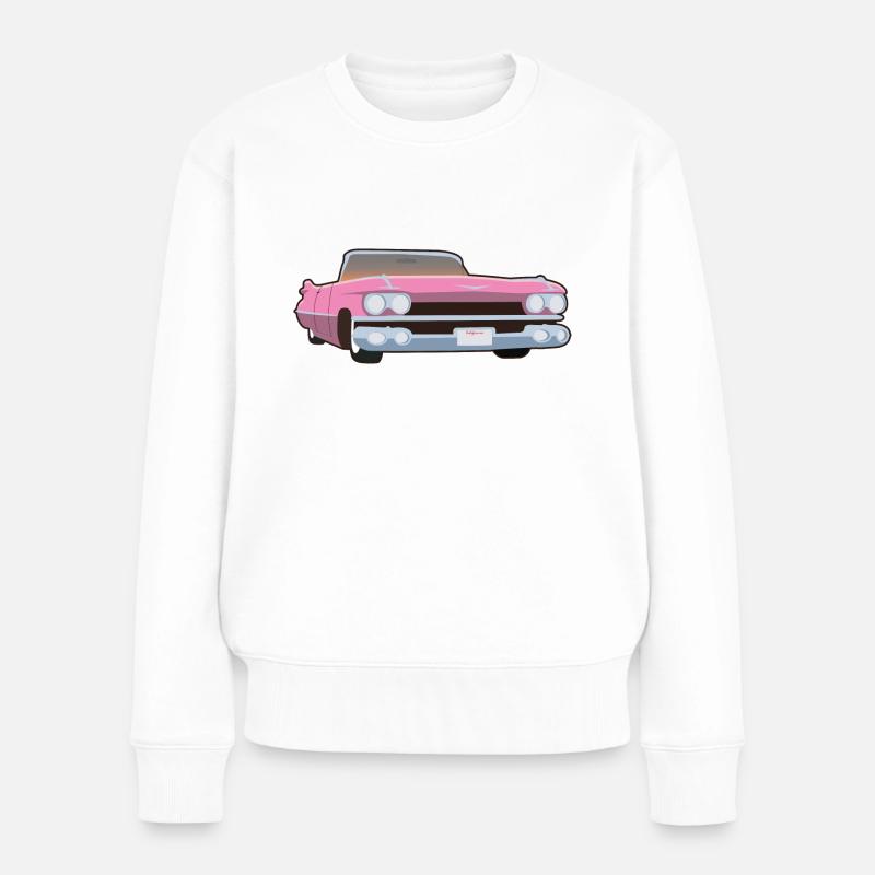 Cadilac Hot Pink - Frauen Premium Bio Pullover - Weiß