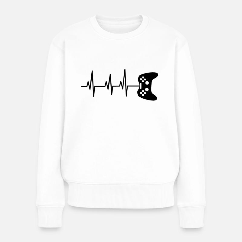 Gamepad-Puls - Frauen Premium Bio Pullover - Weiß