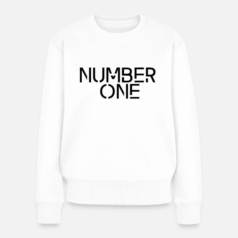 NUMBER ONE - Frauen Premium Bio Pullover - Weiß