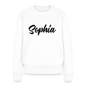 Nom de Sophia - Pull Premium bio Femme - blanc - Devant - Julia (174cm)