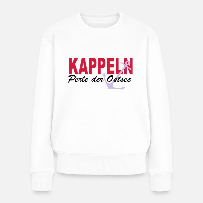 Perle der Ostsee KAPPELN - Frauen Premium Bio Pullover - Weiß