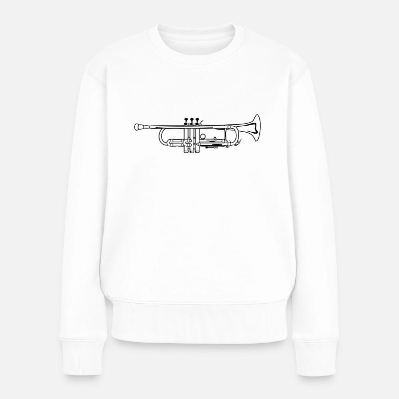 Trumpet - Frauen Premium Bio Pullover - Weiß