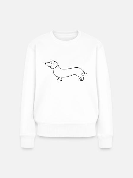 dackel - Frauen Premium Bio Pullover - Weiß