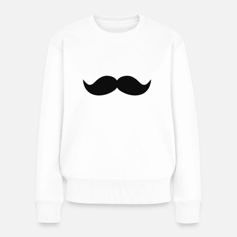 moustache - Pull Premium bio Femme - blanc