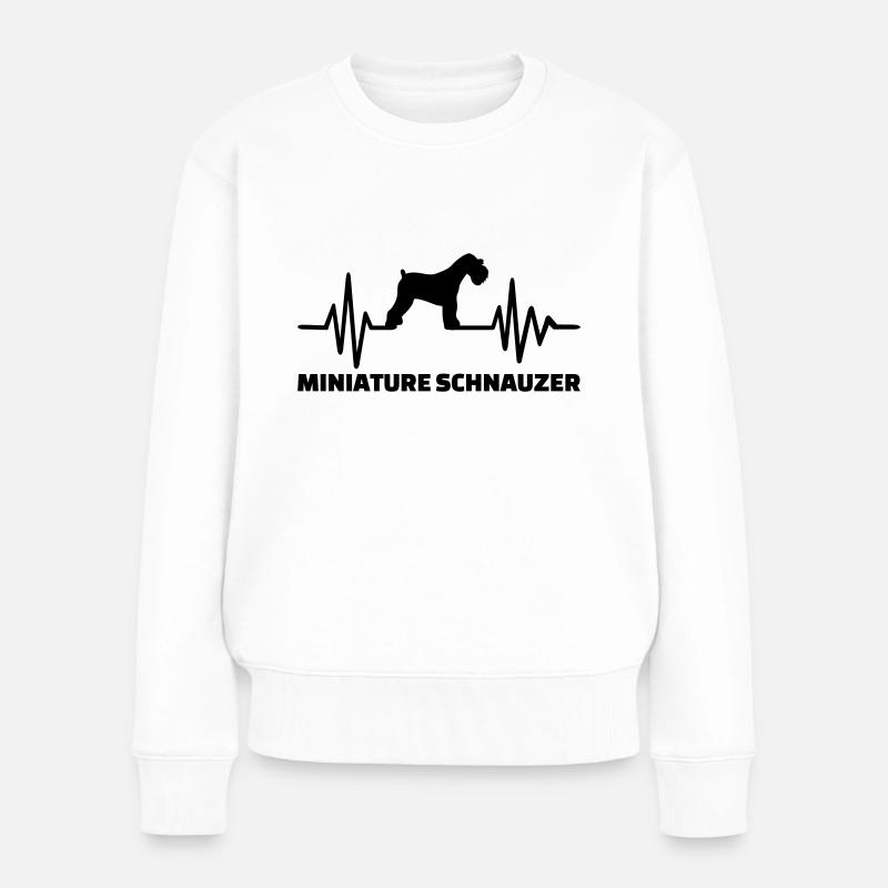 Zwergschnauzer - Frauen Premium Bio Pullover - Weiß