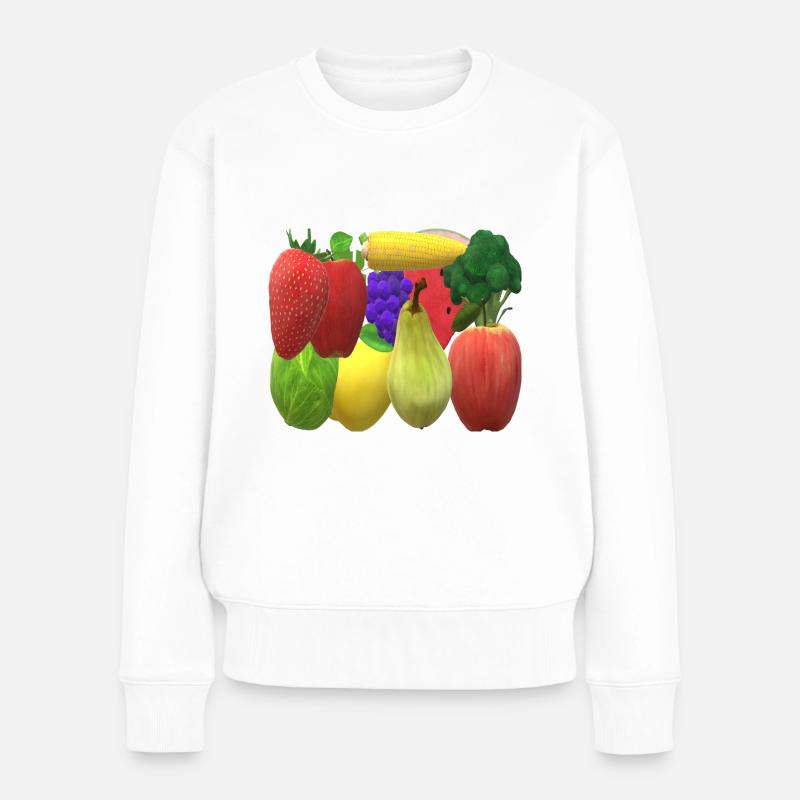 Vegan Design - Frauen Premium Bio Pullover - Weiß