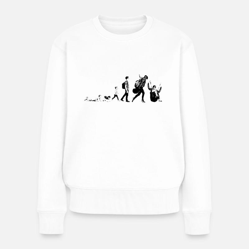 Paragliding Evolution - Frauen Premium Bio Pullover - Weiß