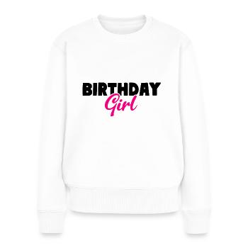 Fille d’anniversaire - Pull Premium bio Femme - blanc - Devant - Julia (174cm)