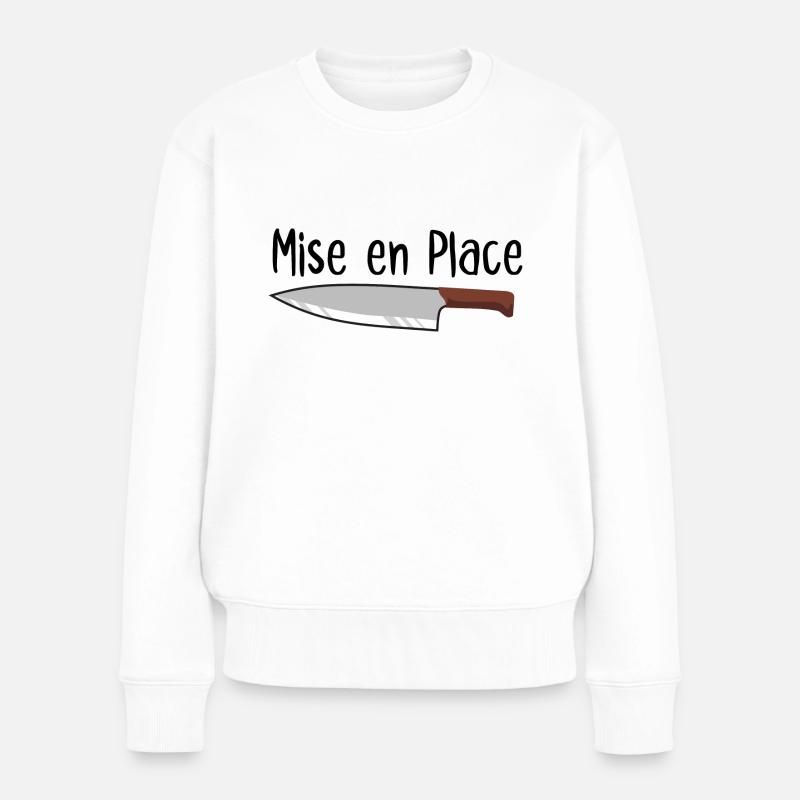 Mise en Place Kochmesser - Frauen Premium Bio Pullover - Weiß