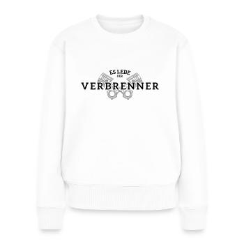 Es lebe der Verbrenner - Frauen Premium Bio Pullover - Weiß - Vorne - Julia (174cm)