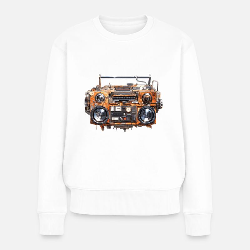 Boom box - Women's Premium Organic Jumper - white
