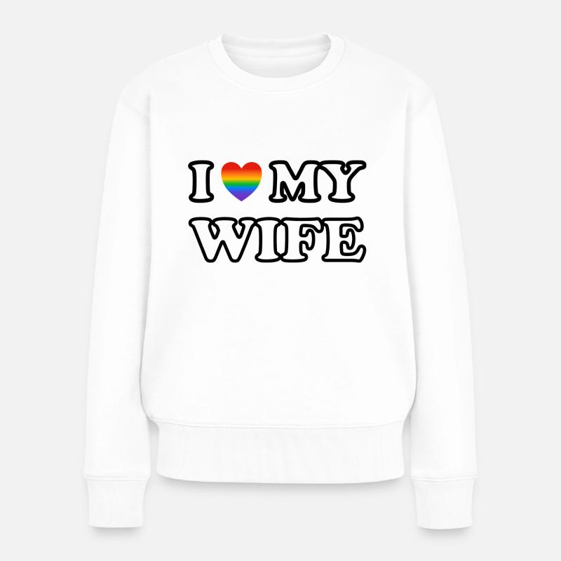 Lesbische Ehefrauen - Frauen Premium Bio Pullover - Weiß