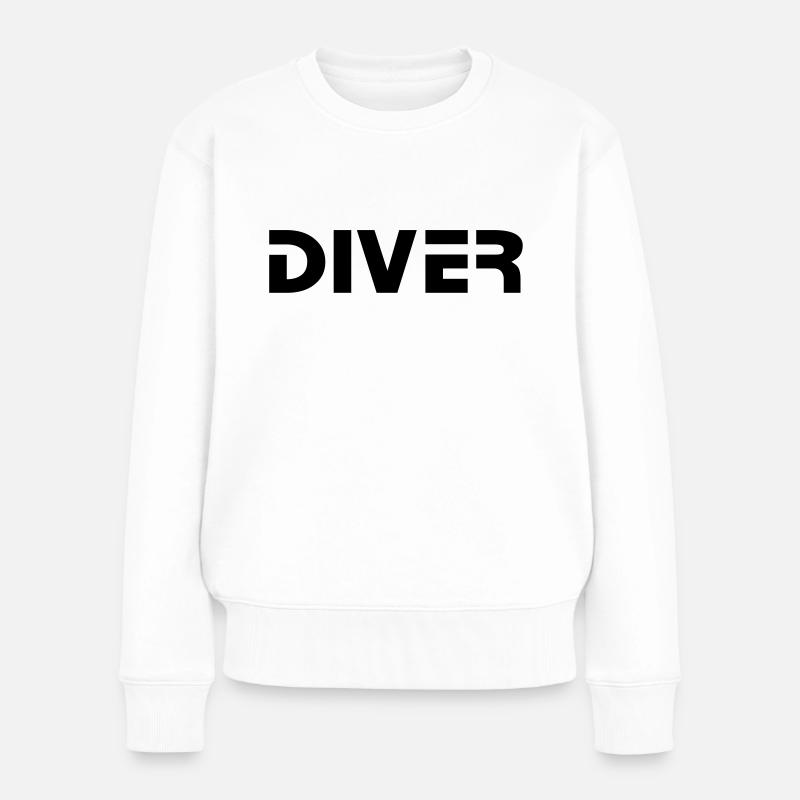 diver Taucher Tauchen - Frauen Premium Bio Pullover - Weiß